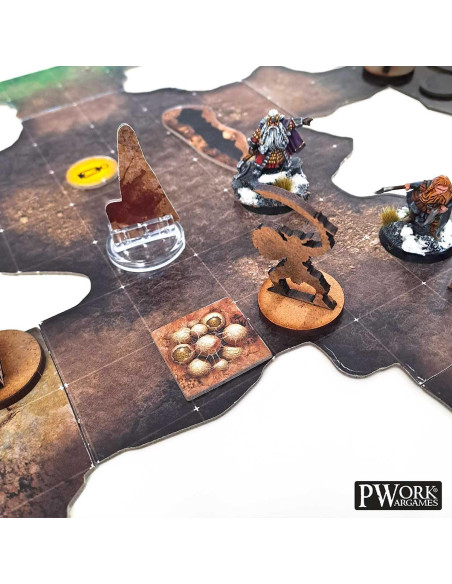Pwork Wargames The Cave   Rpg Modular Map Tiles   Double Face Cardboard Tiles 