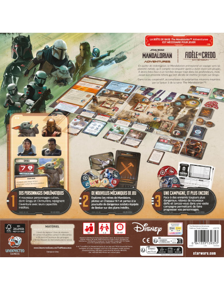 Asmodee   The Mandalorian Adventures Fidèle Au Crédo   Extension Jeu De Société Coopératif Star Wars   Dès 12 Ans   1 à 