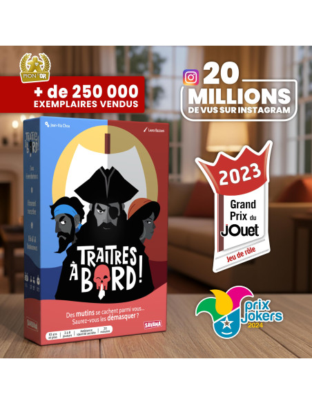 Savana Traitres à Bord   Jeu De Société   Grand Prix Du Jouet 2023   Jeux à Identité Secrète   Jeu De Voyage Et De Poche 