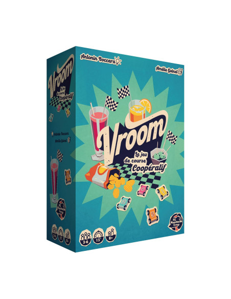Blackrock Games   Vroom – Jeu De Course Coopératif – 3 à 6 Joueurs – Dès 8 Ans – Voitures En Bois, Modules évolutifs – 