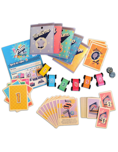 Blackrock Games   Vroom – Jeu De Course Coopératif – 3 à 6 Joueurs – Dès 8 Ans – Voitures En Bois, Modules évolutifs – 