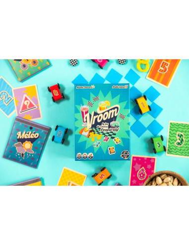 Blackrock Games   Vroom – Jeu De Course Coopératif – 3 à 6 Joueurs – Dès 8 Ans – Voitures En Bois, Modules évolutifs – 