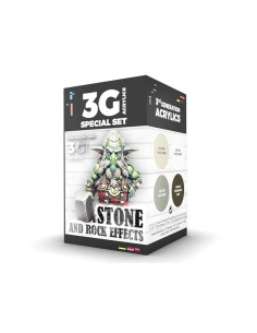 Ak Acrylics 3 Gen Wargame Set Ak1074 Stone And Rock Effects (4x17ml) 