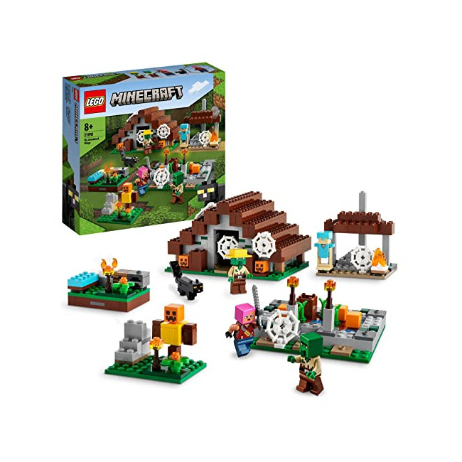 Lego 21190 Minecraft Le Village Abandonné, Jouet Construction, Aventure, Maison avec Figurine Zombie et Animaux, Cadeau,