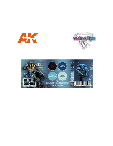 Kit de peintures acrylics wargame Blue Amor - AK