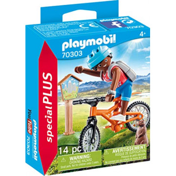 Playmobil Cycliste avec marmotte Multicolor 70303