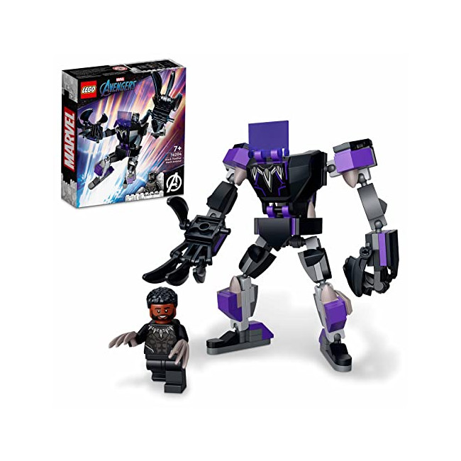 LEGO 76204 Marvel L’Armure Robot de Black Panther, Set Figurine, Avengers Jouet de Construction pour Enfants 7 Ans à