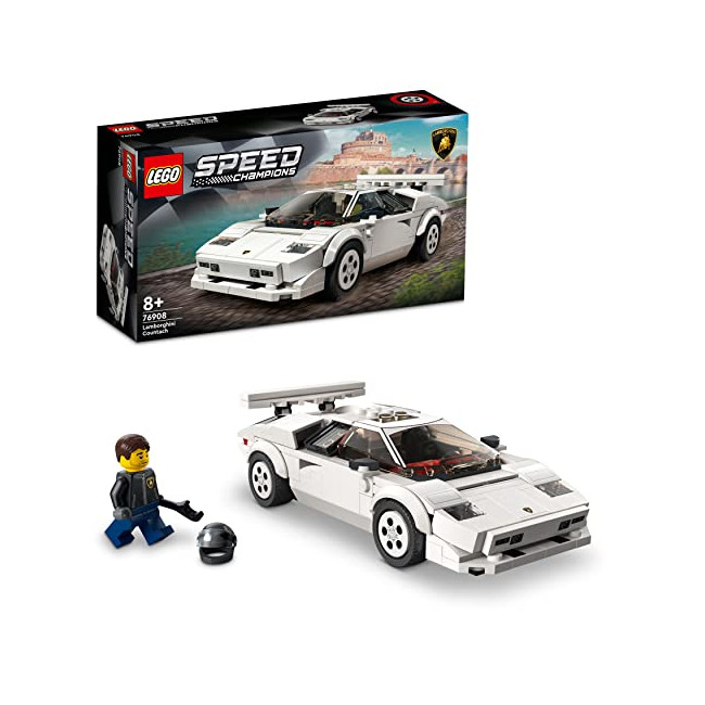 Lego 76908 Speed Champions Lamborghini Countach, Jouet modèle de Voiture de Course pour Les Enfants de 8 Ans et Plus