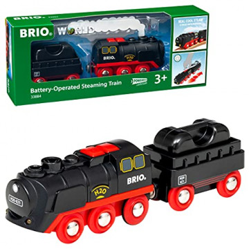 Brio World - 33884 - Locomotive à Piles à Vapeur - Train électrique émettant de la Vraie Vapeur - pour Circuit de Train