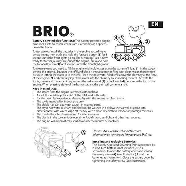 Brio - Locomotive à piles à vapeur