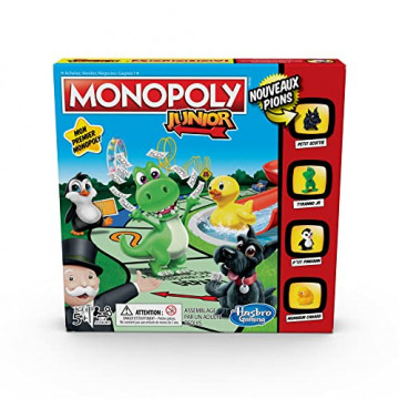 Monopoly Junior, Jeu de Societe pour Enfants, Jeu de Plateau, Version Francaise