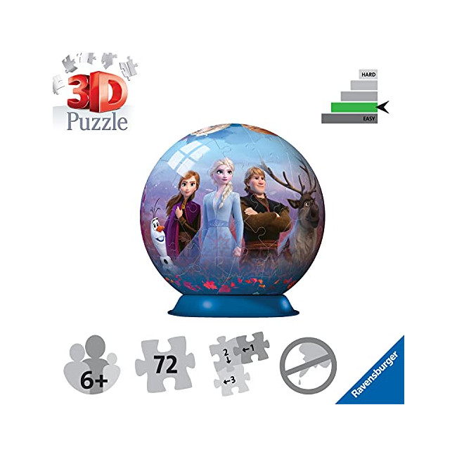 La Reine des Neiges - Puzzle 3D Ball 72 pièces numérotées