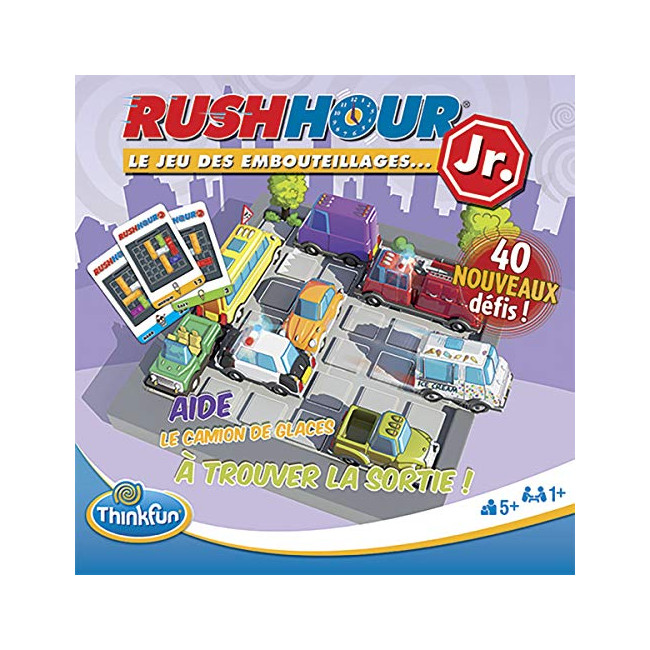 Ravensburger - Rush Hour Junior - Jeu de logique Casse-tête - ThinkFun - 40 défis 4 niveaux - 1 joueur ou plus dès 5 ans