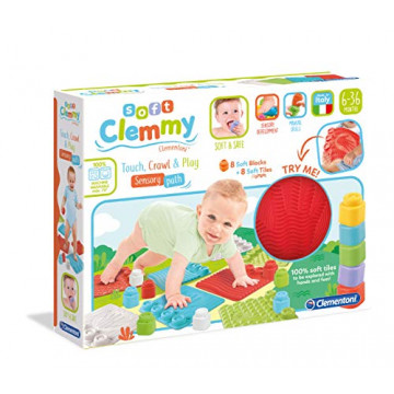 Clementoni- Soft Sensoriels Clemmy-Tapis d'éveil pour bébé-Blocs de Construction Premier âge-fabriqué en Italie, 10 Mois