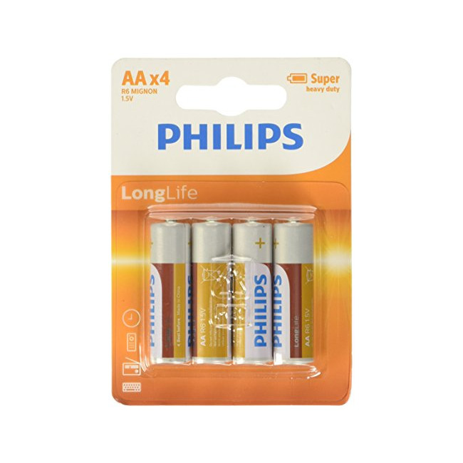 Philips 54946 Pile R6 AA 4 Pièces Longlife