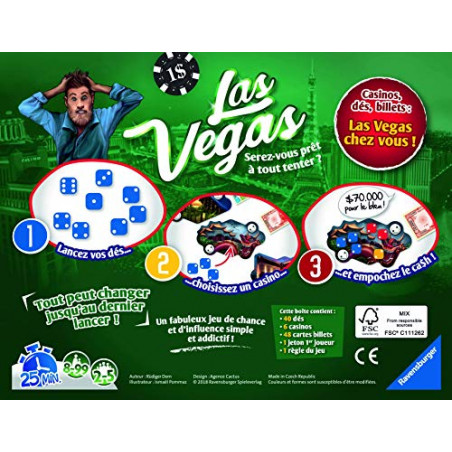Ravensburger - Las Vegas - Jeu d'ambiance - Idéal pour une soirée en famille ou entre amis - 26745