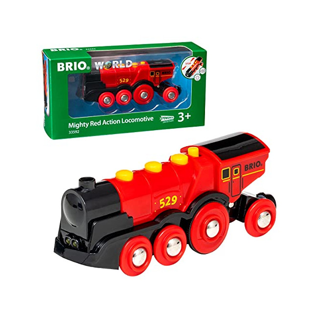 Brio World - Locomotive rouge - A Piles - Train électrique idéal pour  Circuit de Trains en Bois