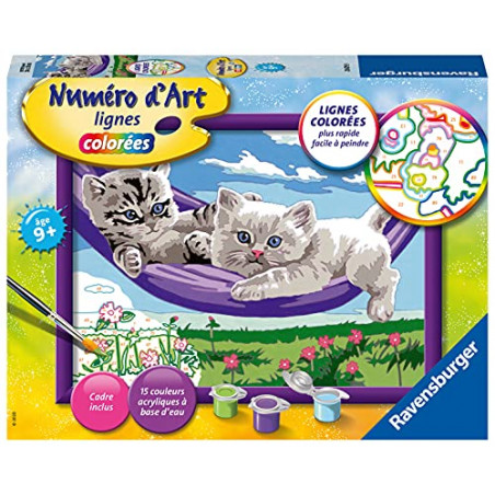 Peinture Par Numéros Ravensburger CreArt Kids - Deux Chatons Roux 13x18 Cm Pour Enfants Dès 7 Ans