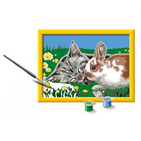 Ravensburger CreArt Kids – Chat Et Papillon – Peinture Par Numéros 18x24 Cm – Kit Complet Dès 9 Ans