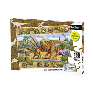 Nathan - Puzzle Enfant - Puzzle 150 p - Les espèces de dinosaures - Dès 7 ans - 86836