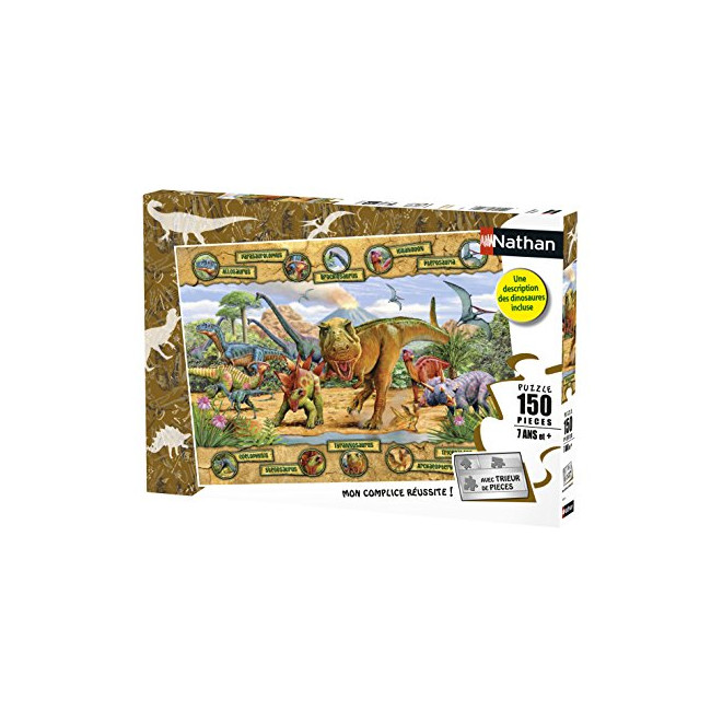 Nathan - Puzzle Enfant - Puzzle 150 p - Les espèces de dinosaures - Dès 7 ans - 86836