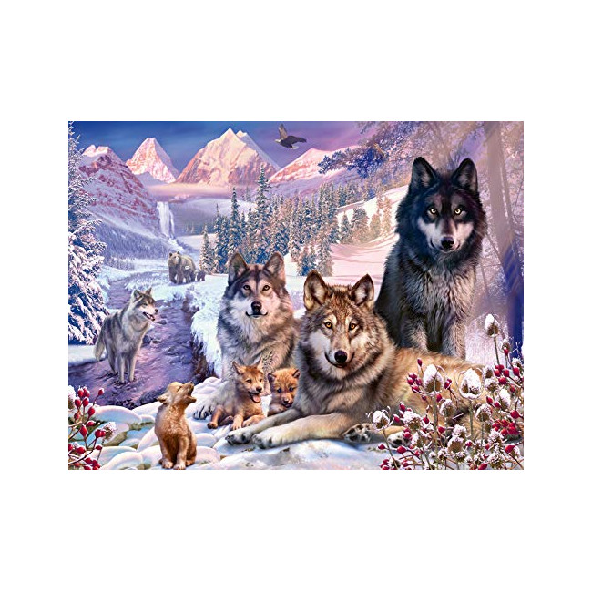 Ravensburger- Puzzle 2000 pièces-Loups dans la Neige Adulte, 4005556160129, Multicolore