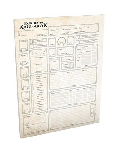 Bloc de feuilles de personnage - Vers le Ragnarök