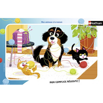 Nathan - Puzzle Enfant - Puzzle cadre 15 p - Mes animaux à la maison - Dès 3 ans - 86126