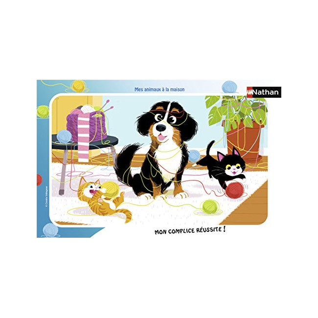 Nathan - Puzzle Enfant - Puzzle cadre 15 p - Mes animaux à la maison - Dès 3 ans - 86126