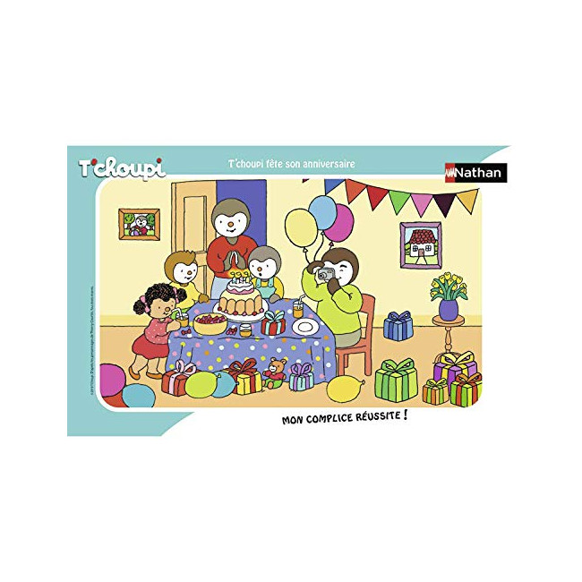 Nathan - Puzzle Enfant - Puzzle cadre 15 p - T'choupi fête son anniversaire - Dès 3 ans - 86070