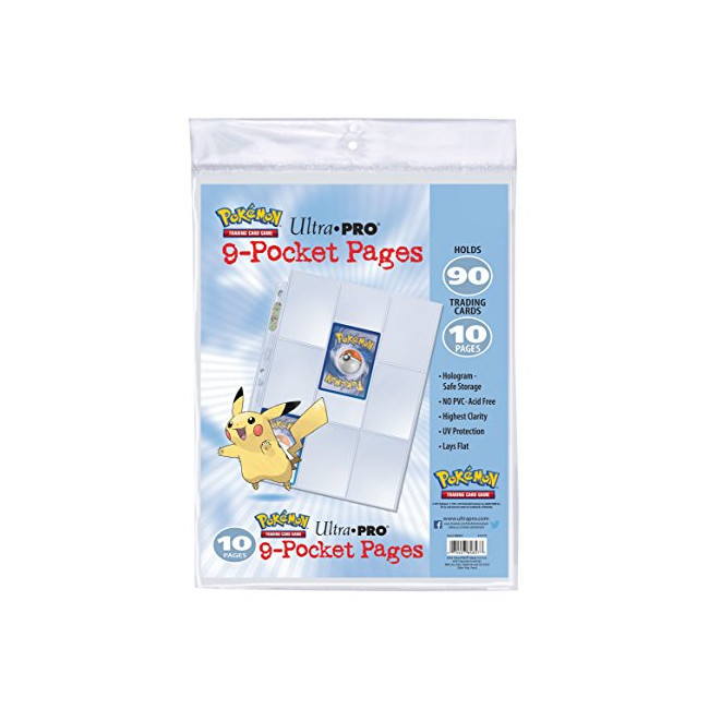 Ultra PRO Pokémon - Feuilles de classeur | Accessoire cartes à collectionner | 10 pages | 9 pochettes | Capacité 180