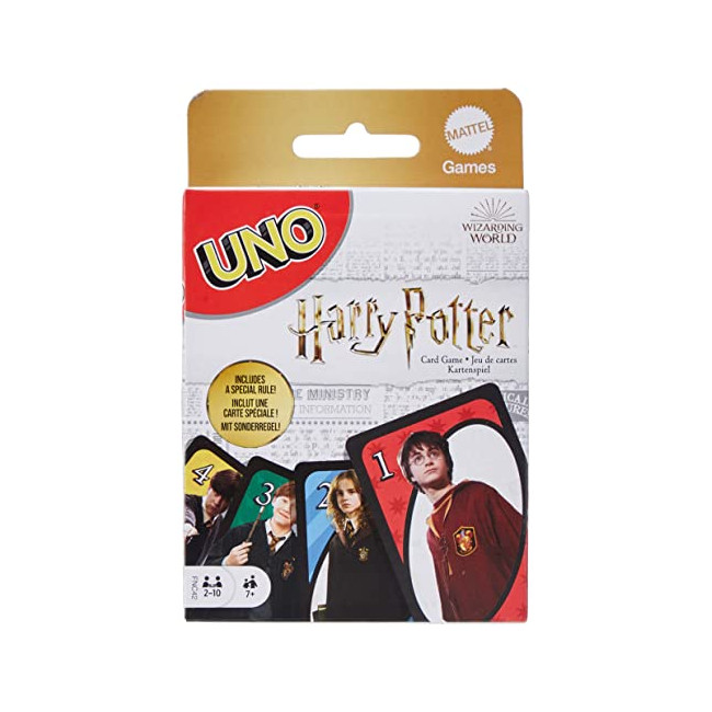 UNO Harry Potter, jeu de société et de cartes à l'effigie des héros du film, carte « Choixpeau magique » incluse, FNC42