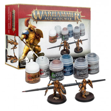 Warhammer Age of Sigmar - Vindictors Éternels de l'Orage + Set de Peinture - 2 figurines et 6 pots de 12 ml