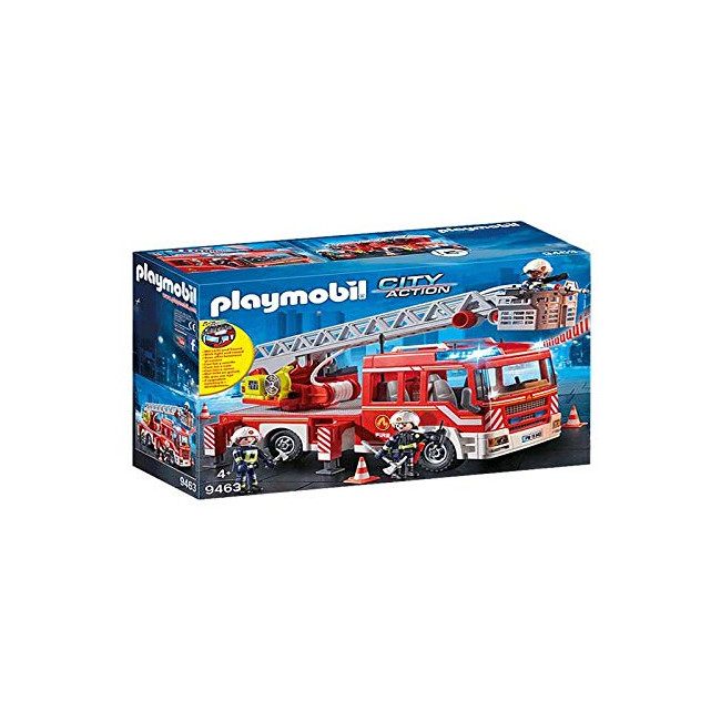 PLAYMOBIL 9463 Camion de Pompiers avec échelle pivotante- City Action- Les Pompiers- Les Pompiers Pompier