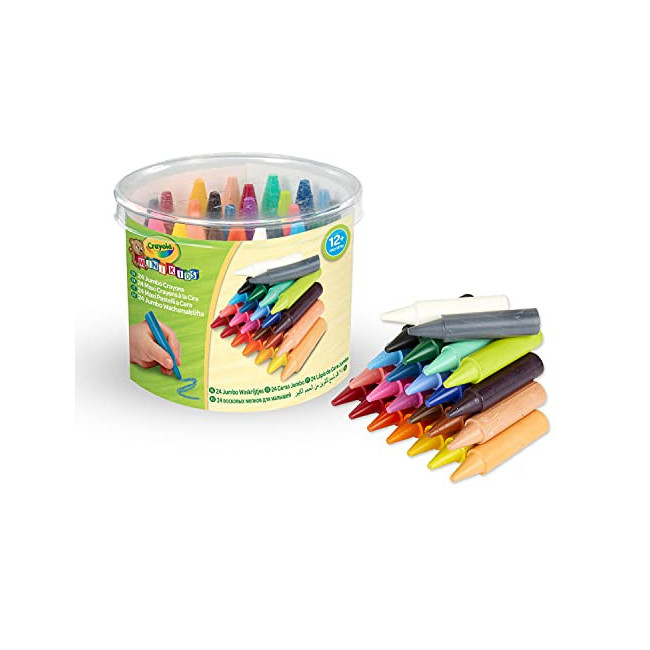 Crayola - Mini Kids - 24 "Maxi" crayons à la cire - Coloriage pour enfant et tout petit - 256243.012