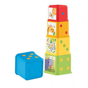 Fisher-Price - Cubes Découvertes - jouet pour bébé à empiler et à emboîter - De 6 mois et plus