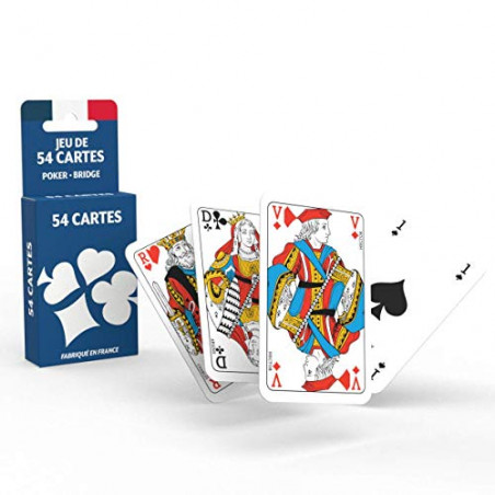 Jeu de 54 Cartes - Jeu de Poker, Président, Palmito, 8 Américain Multicolore