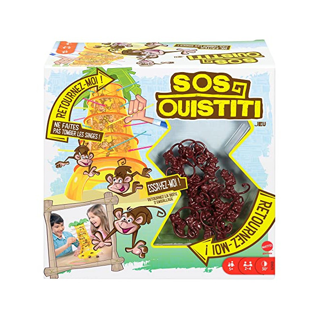 SOS Ouistiti, jeu de société et d'adresse pour enfants dès 5 ans, version multilingue, 52563