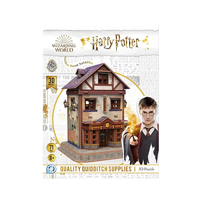 Asmodee 4D CWL, Harry Potter - Puzzle 3D : Le magasin d'accessoires de Quidditch, Puzzle 3D, Age: 8+, 1 joueur, Temps de