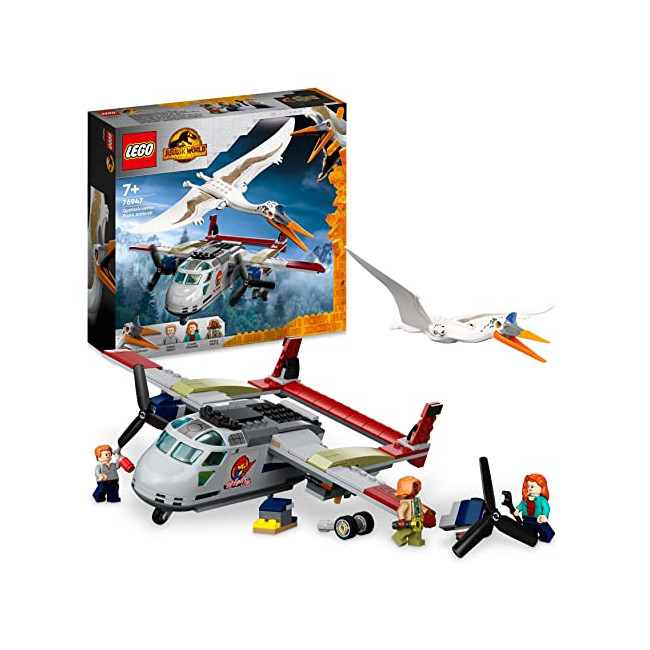 Lego 76947 Jurassic World L’Embuscade en Avion du Quetzalcoatlus, Jouet Dinosaure, avec Avion et Minigurines, Dino pour