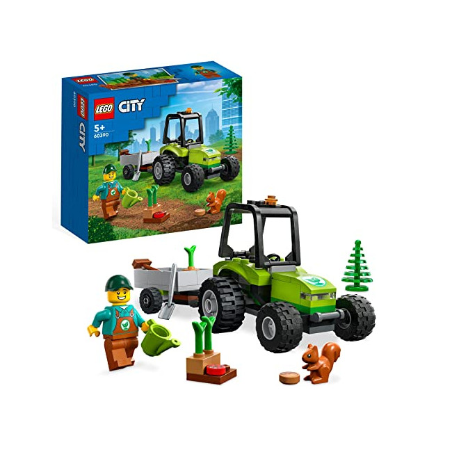 LEGO 60390 City Le Tracteur Forestier, Jouet avec Remorque, Construction de Véhicule Agricole, Figurines Animaux et