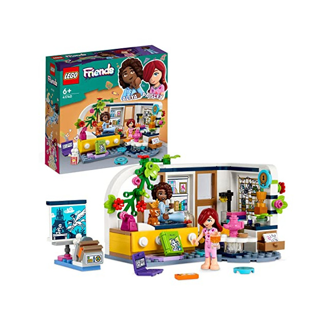 LEGO Friends 41740 La Chambre d’Aliya, Jouet pour Filles et Garçons, Soirée Pyjama, à Collectionner, avec Figurine