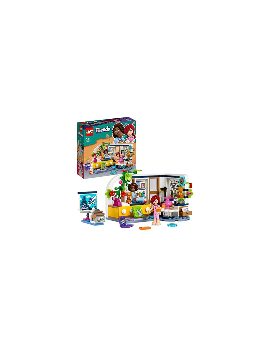 LEGO Friends 41740 La Chambre d’Aliya, Jouet pour Filles et Garçons, Soirée  Pyjama, à Collectionner, avec Figurine Paisley et Aira Le Chiot, Enfants 6