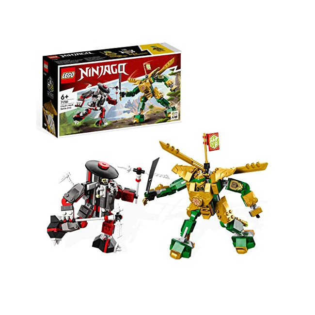 LEGO Ninjago 71781 Le Combat des Robots de Lloyd – Évolution, Jouet pour Enfants de 6 Ans, avec Minifigurines Évolutives