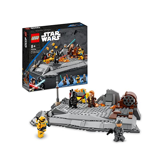 Lego 75334 Star Wars Obi-Wan Kenobi Contre Dark Vador, Jouet de Construction, Comprend Minifigurines, Sabres Laser et