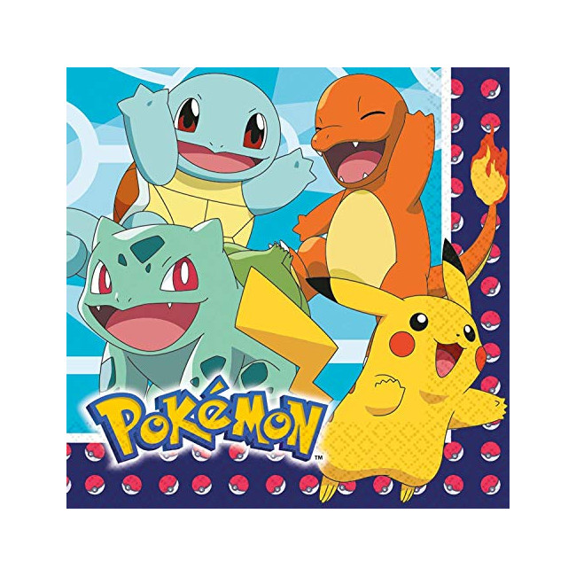 16 Serviettes en Papier Pokémon