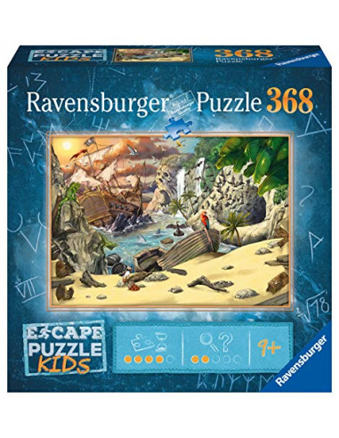 Ravensburger- Escape Puzzle Kids 368 pièces-L'Aventure Enfant, 4005556129560, Aventure de Pirates, único