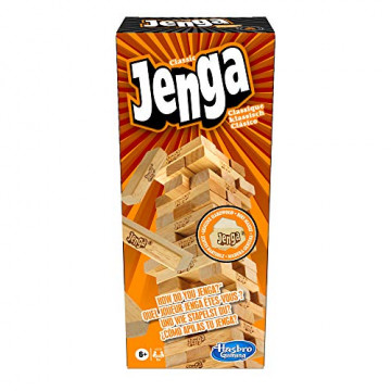 Jenga classique, jeu avec blocs en bois massif véritable, tour Jenga à empiler pour enfants, à partir de 6 ans