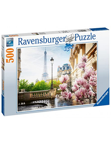 Ravensburger - Puzzle Adulte - Puzzle 500 pièces - Le printemps à Paris - Adultes et enfants dès 12 ans - Puzzle de