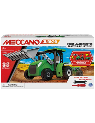 MECCANO - Tracteur Pelleteuse MECCANO Junior - Pelleteuse Agricole Et Remoque Articulées A Construire - Jeu De